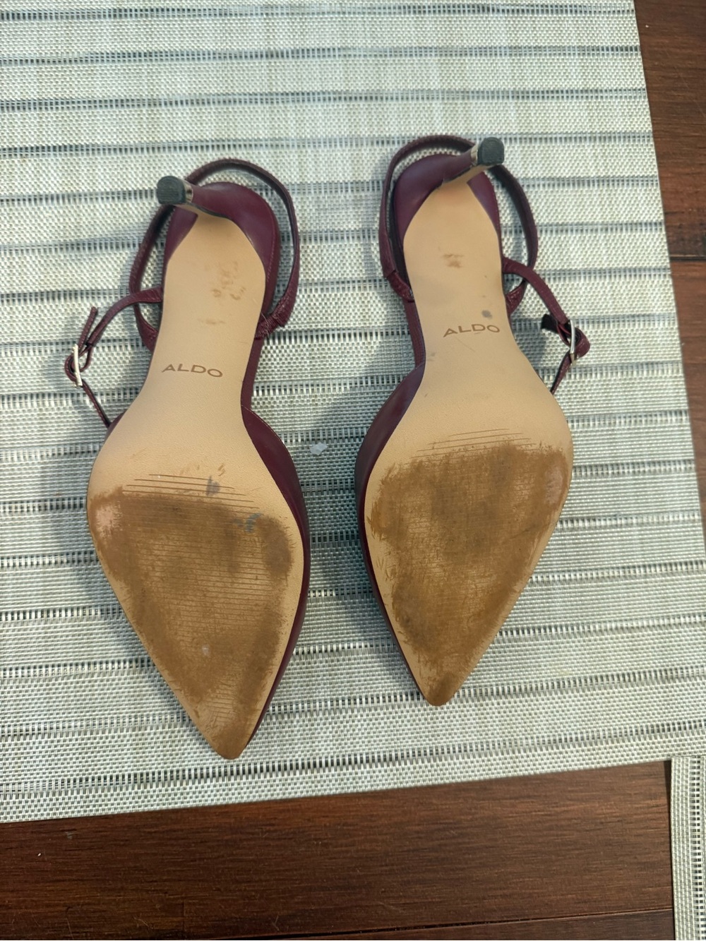 Aldo Pointed Slingback Heels in Wine Burgundy - Picture 5 of 5